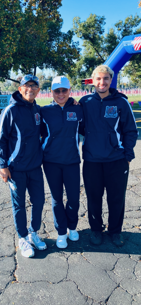 The Alpha-Ro Race Timing team at a finish line in Merced, California